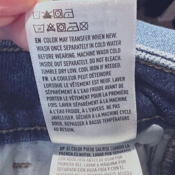 American Eagle Mom Jean-Stretch-Distressed-Skinny/Ankle Denim-Size 00-Blue/White - Picture 15 of 16